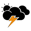 Pictogramme d'un éclair représentant un orage